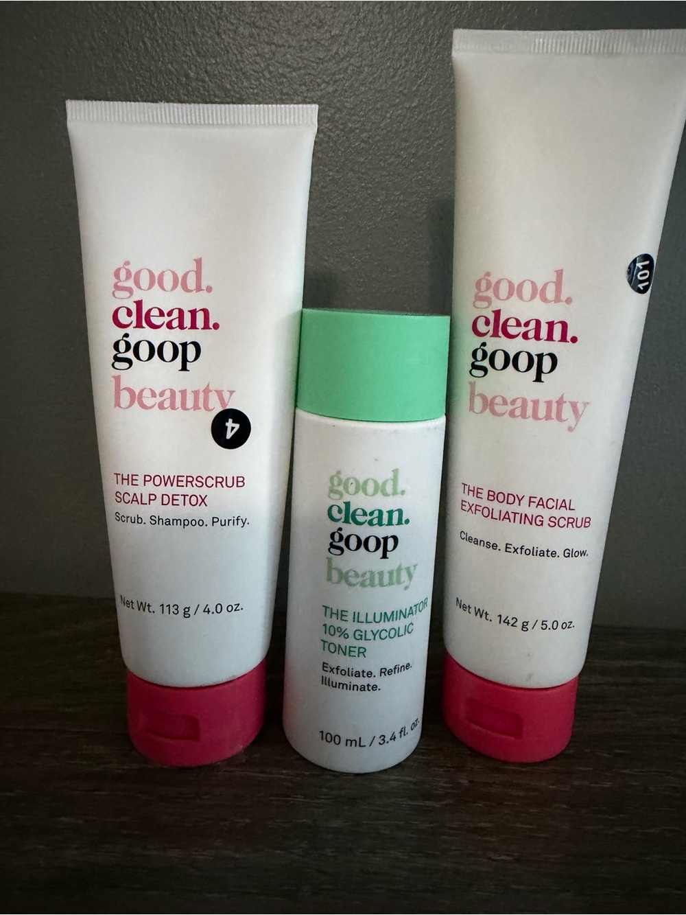 Good Clean Goop Trio-Scalp Detox, exfoliating scrub + Toner